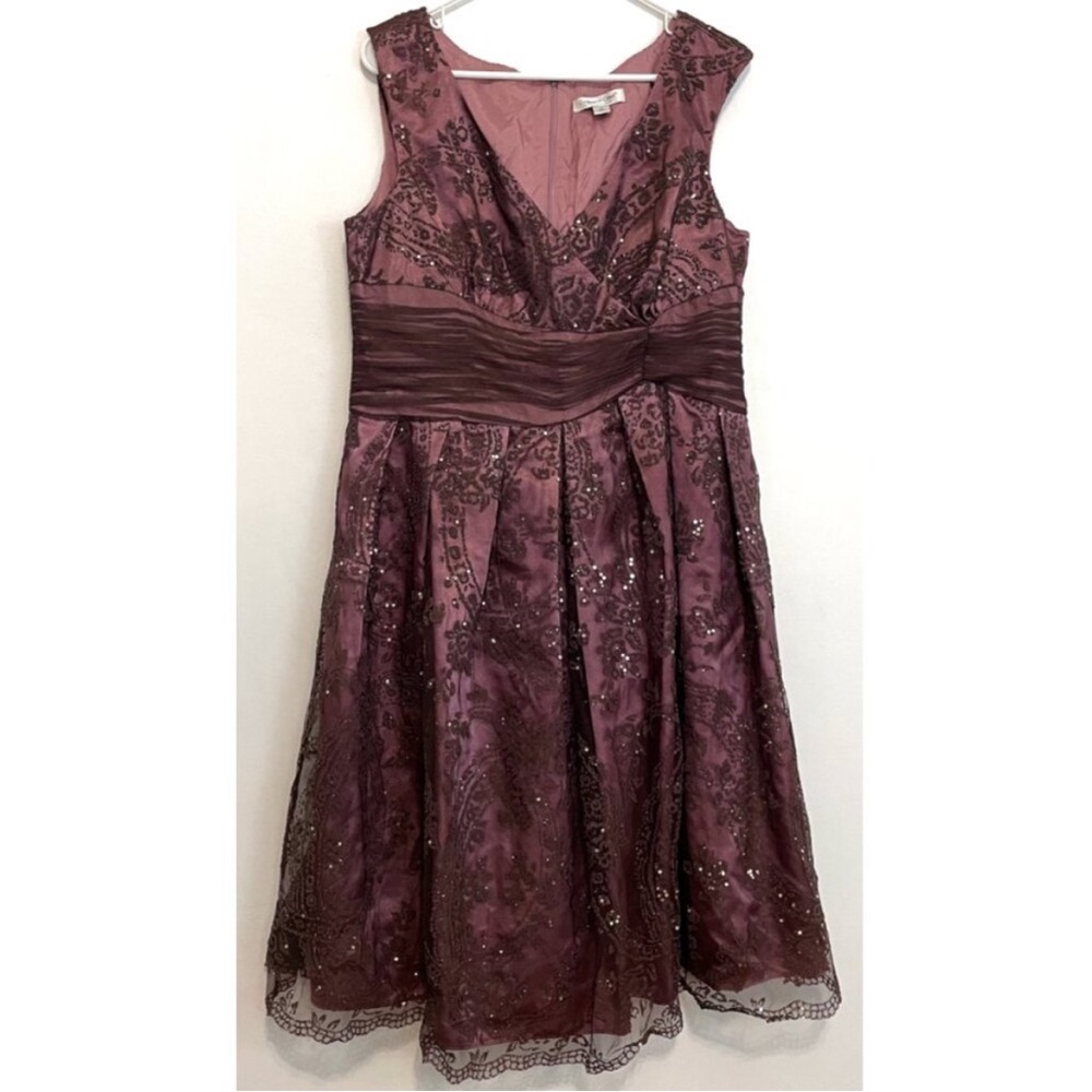 COLDWATER CREEK Purple Plum Mauve Beaded Sequin Embellished Dress